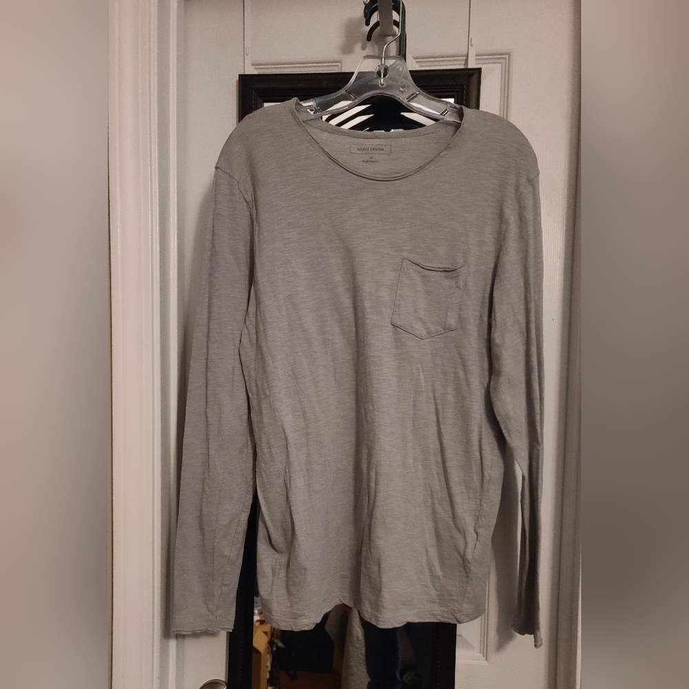 Adam Levine grey long sleeve pocket tee